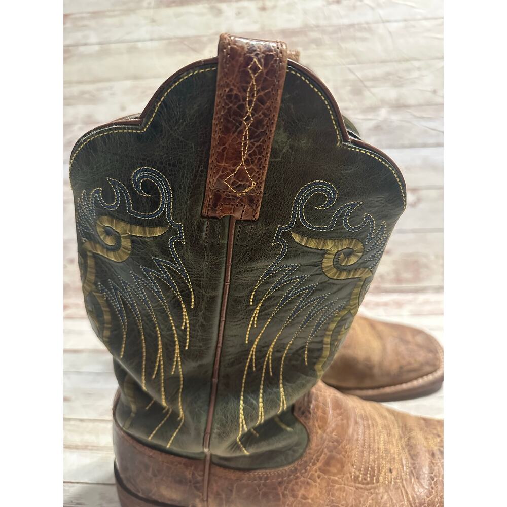 Ariat Mesteno Western Boot Men's Size 8D Adobe Clay Neon Lime Square Toe Cowboy - Picture 6 of 10